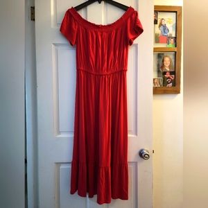 Old Navy Womens calf length Dress Size Medium Red